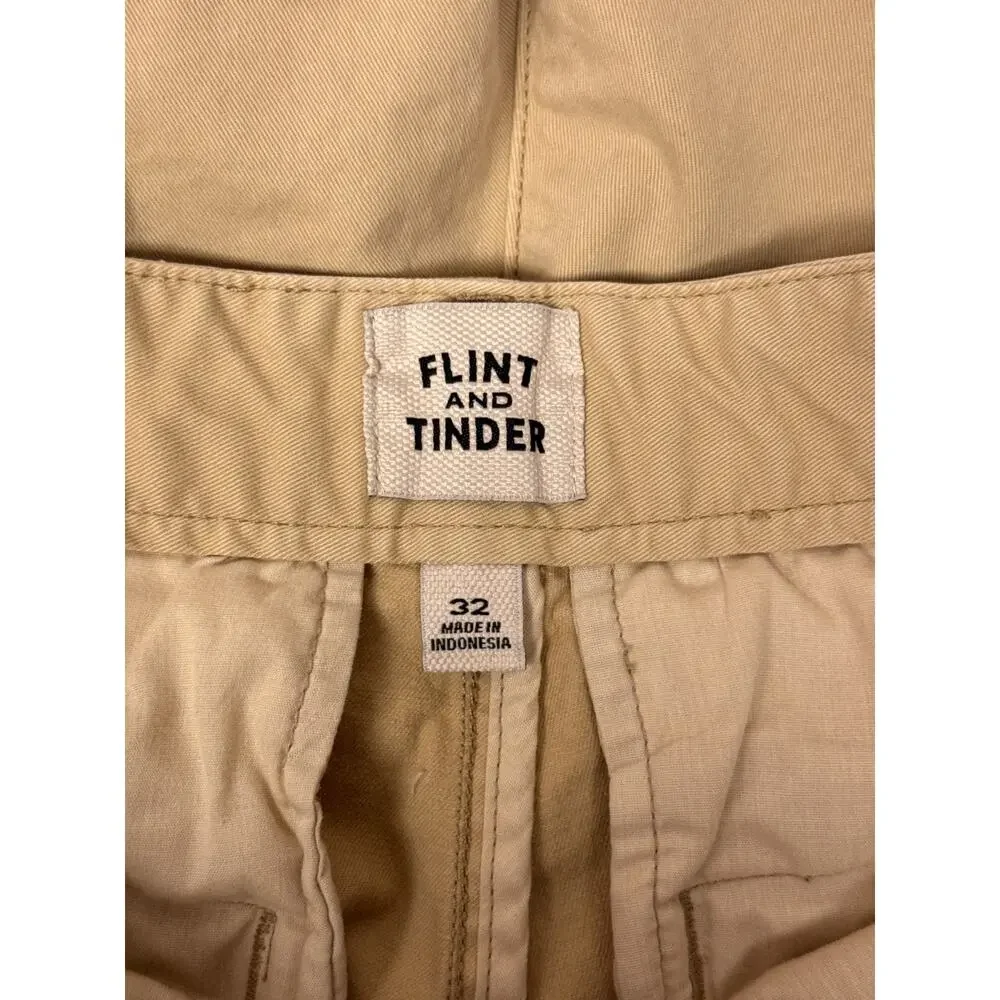 Flint and Tinder Shorts 32 Mens Khaki Chino Cotton Twill 7